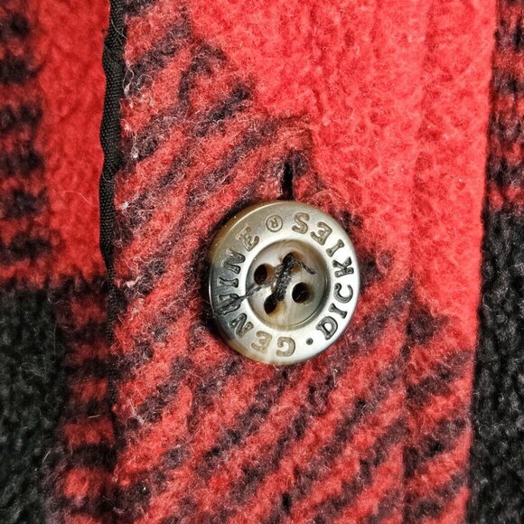Dickies Jacket  Buffalo Plaid Button Men's Size L Red Flannel Long Sleeve - Picture 8 of 10